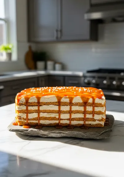 Ritz Cracker Salted Caramel Icebox Cake